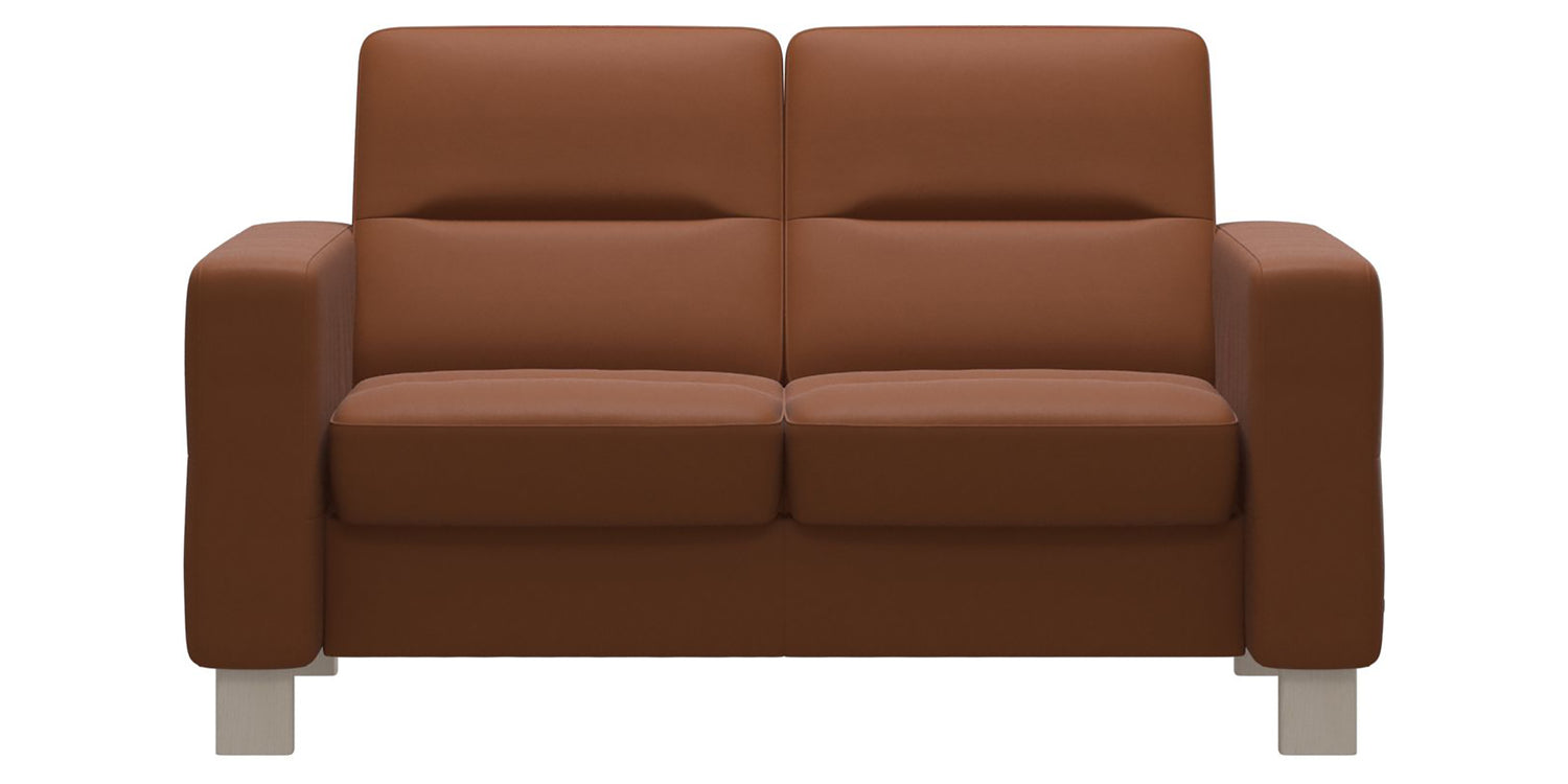 Paloma Leather New Cognac & Whitewash Base | Stressless Wave 2-Seater Low Back Sofa | Valley Ridge Furniture