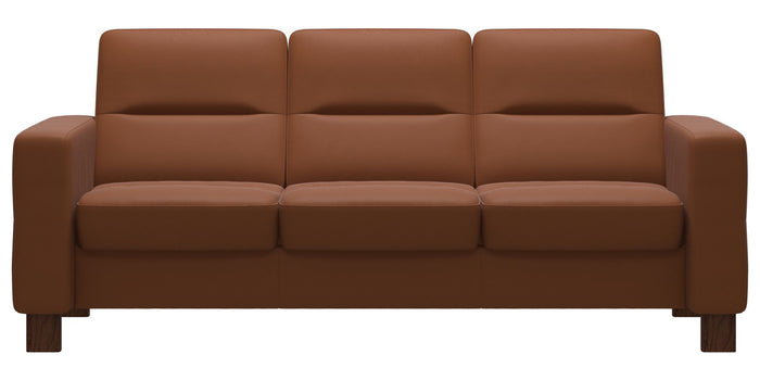 Paloma Leather New Cognac & Brown Base | Stressless Wave 3-Seater Low Back Sofa | Valley Ridge Furniture