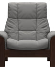Paloma Leather Silver Grey and Brown Base | Stressless Buckingham High Back Chair | Valley Ridge Furniture