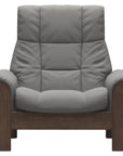 Paloma Leather Silver Grey and Walnut Base | Stressless Buckingham High Back Chair | Valley Ridge Furniture