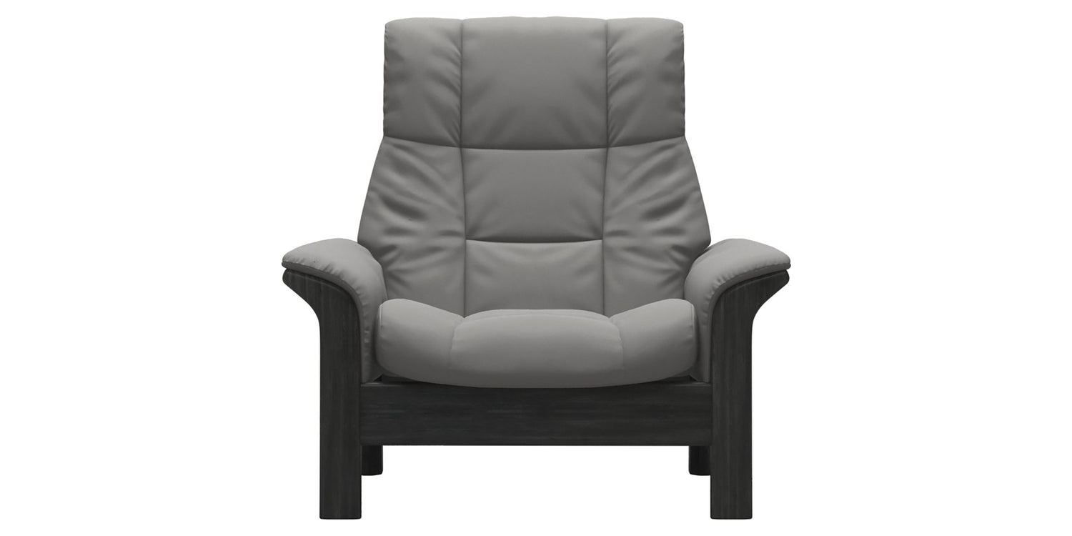 Paloma Leather Silver Grey & Grey Base | Stressless Buckingham High Back Chair | Valley Ridge Furniture