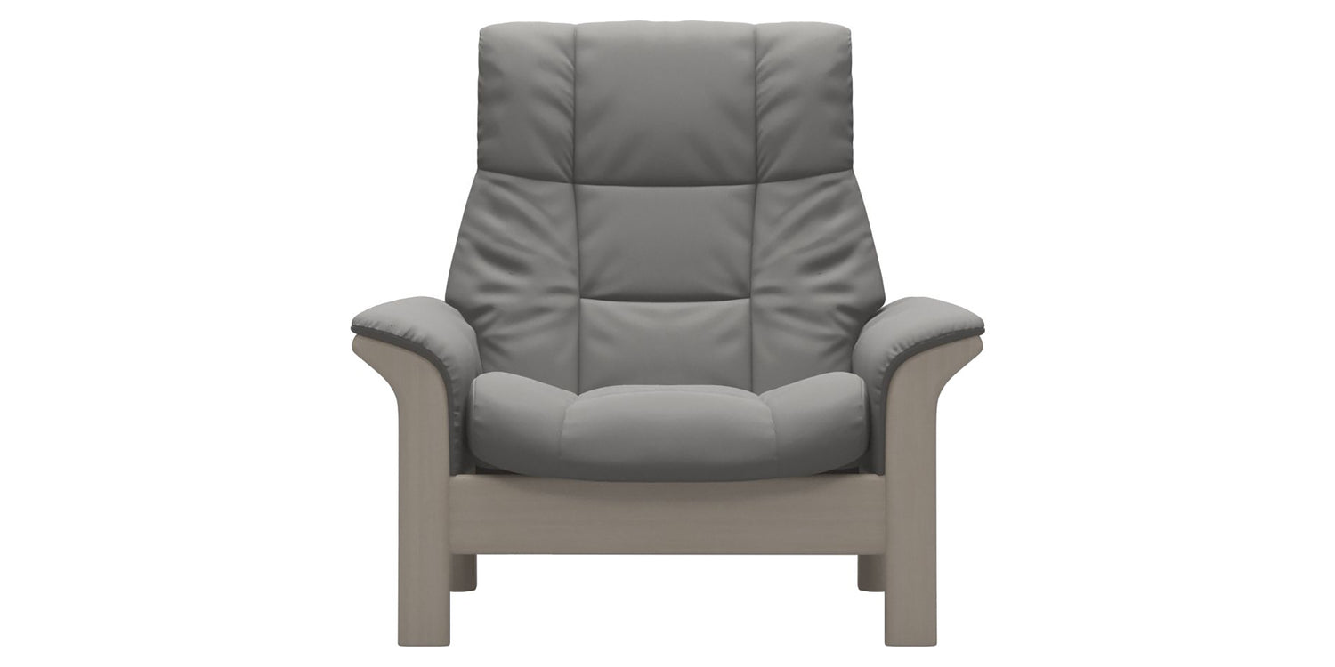 Paloma Leather Silver Grey & Whitewash Base | Stressless Buckingham High Back Chair | Valley Ridge Furniture
