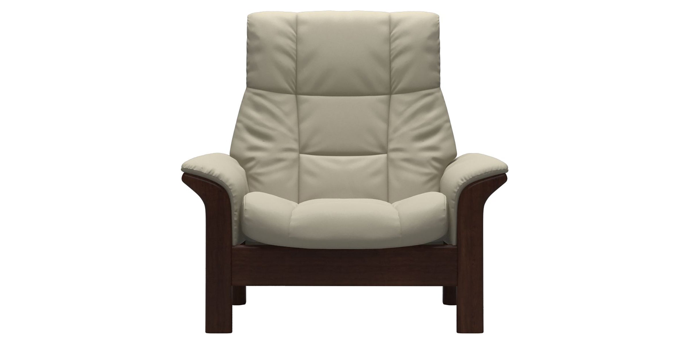 Paloma Leather Light Grey and Brown Base | Stressless Buckingham High Back Chair | Valley Ridge Furniture