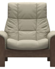 Paloma Leather Light Grey and Walnut Base | Stressless Buckingham High Back Chair | Valley Ridge Furniture