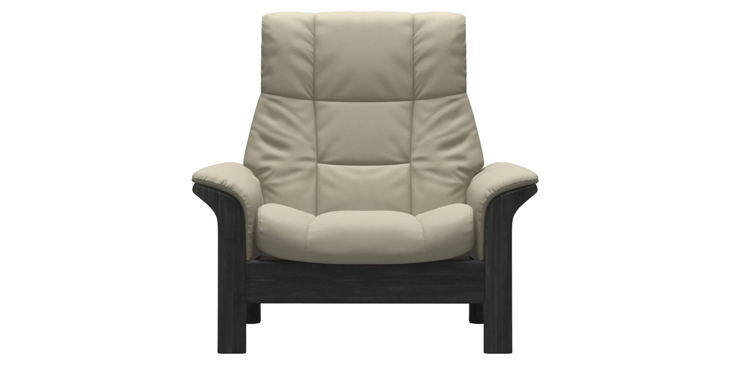 Paloma Leather Light Grey & Grey Base | Stressless Buckingham High Back Chair | Valley Ridge Furniture