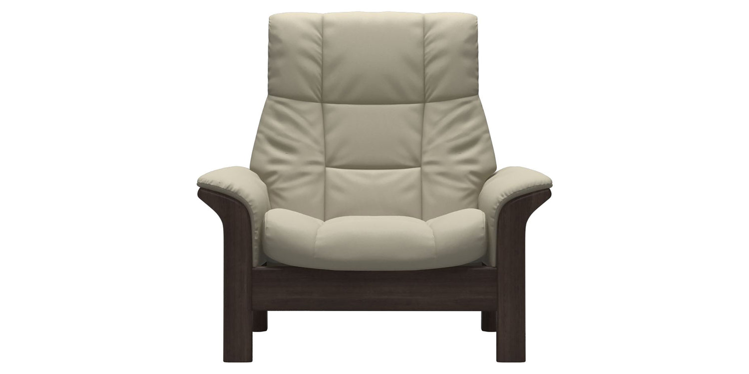 Paloma Leather Light Grey & Wenge Base | Stressless Buckingham High Back Chair | Valley Ridge Furniture