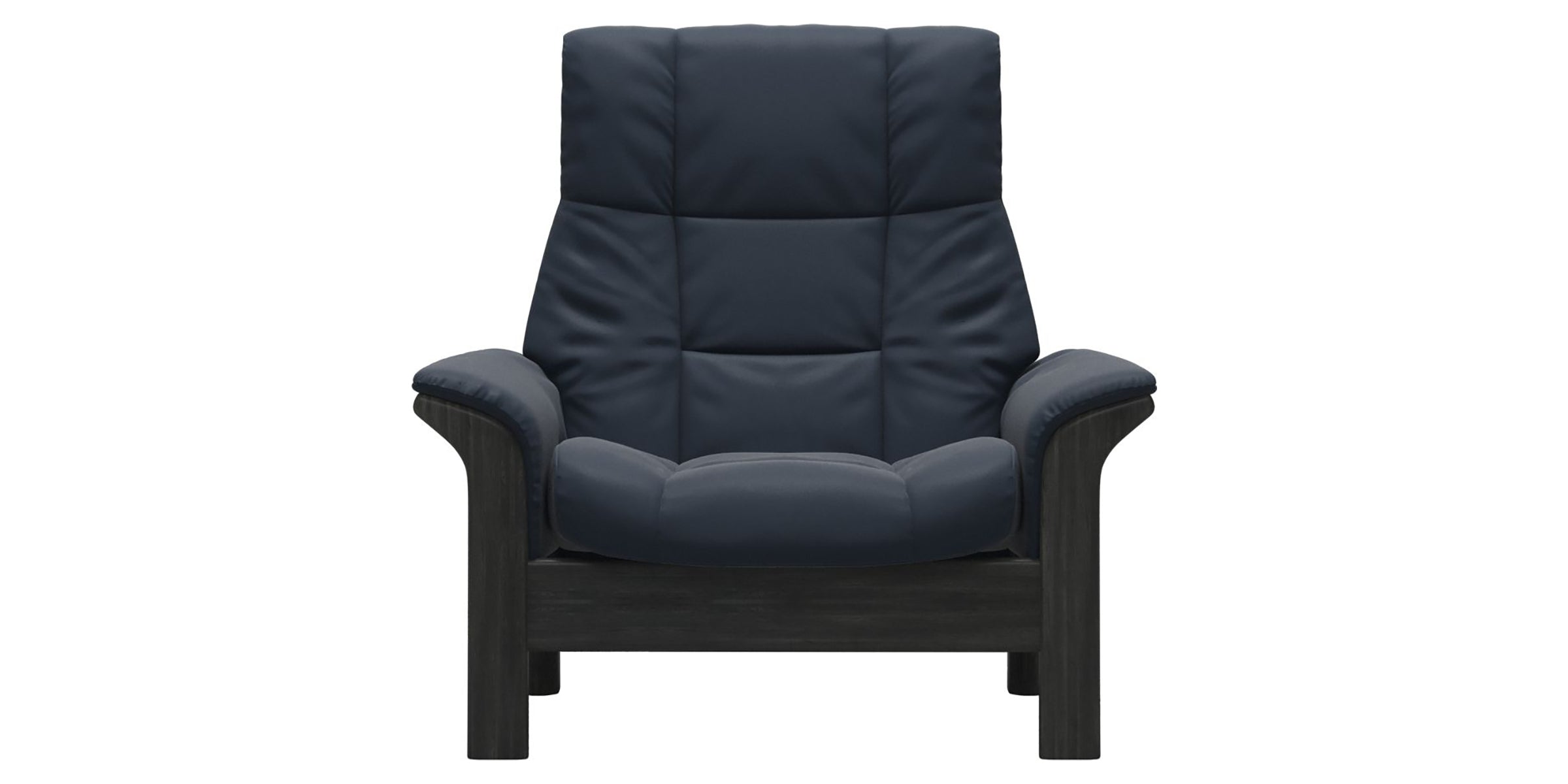 Paloma Leather Oxford Blue and Grey Base | Stressless Buckingham High Back Chair | Valley Ridge Furniture