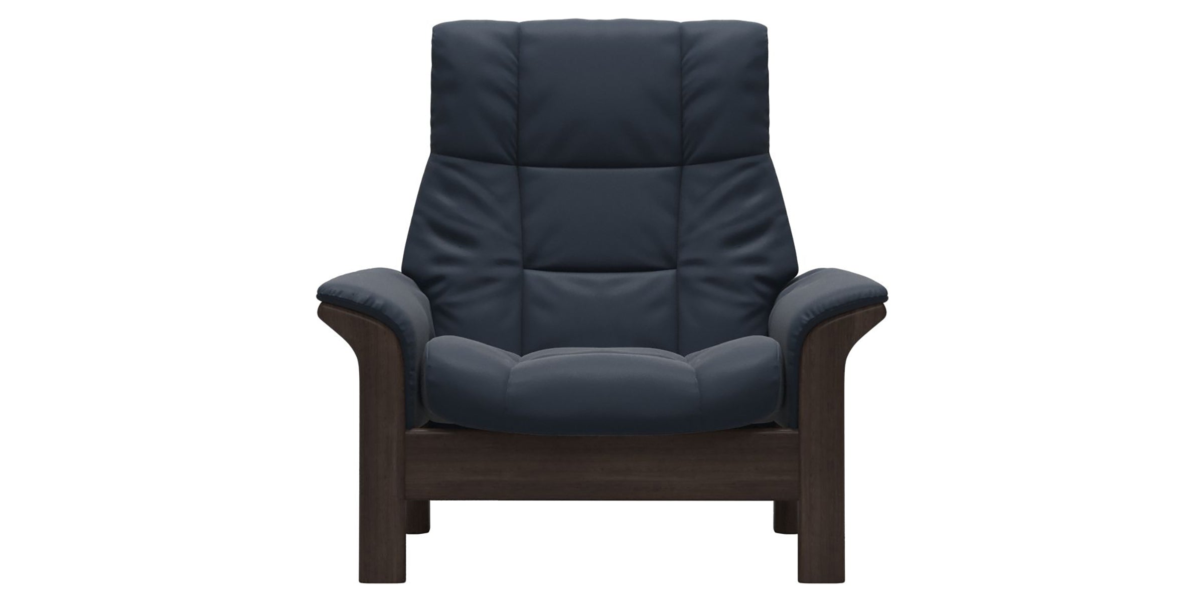 Paloma Leather Oxford Blue and Wenge Base | Stressless Buckingham High Back Chair | Valley Ridge Furniture