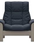 Paloma Leather Oxford Blue and Whitewash Base | Stressless Buckingham High Back Chair | Valley Ridge Furniture