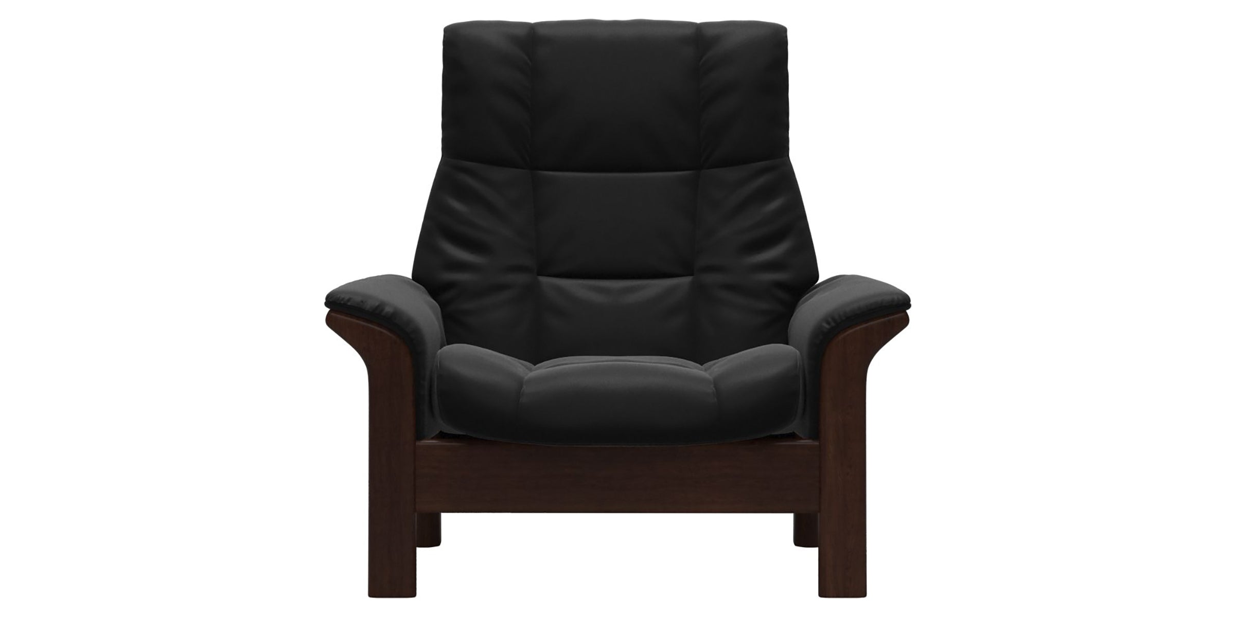 Paloma Leather Black and Brown Base | Stressless Buckingham High Back Chair | Valley Ridge Furniture