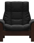 Paloma Leather Black and Brown Base | Stressless Buckingham High Back Chair | Valley Ridge Furniture