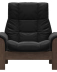 Paloma Leather Black and Walnut Base | Stressless Buckingham High Back Chair | Valley Ridge Furniture