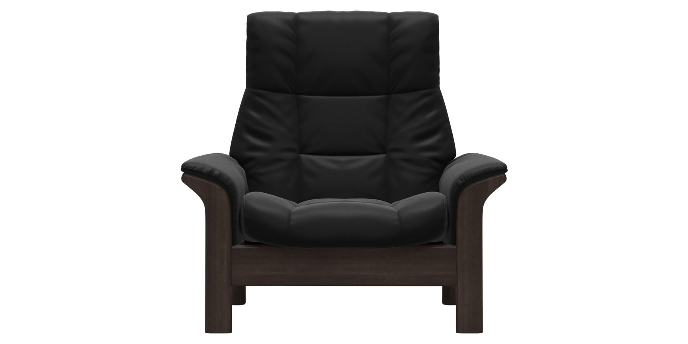 Paloma Leather Black and Wenge Base | Stressless Buckingham High Back Chair | Valley Ridge Furniture