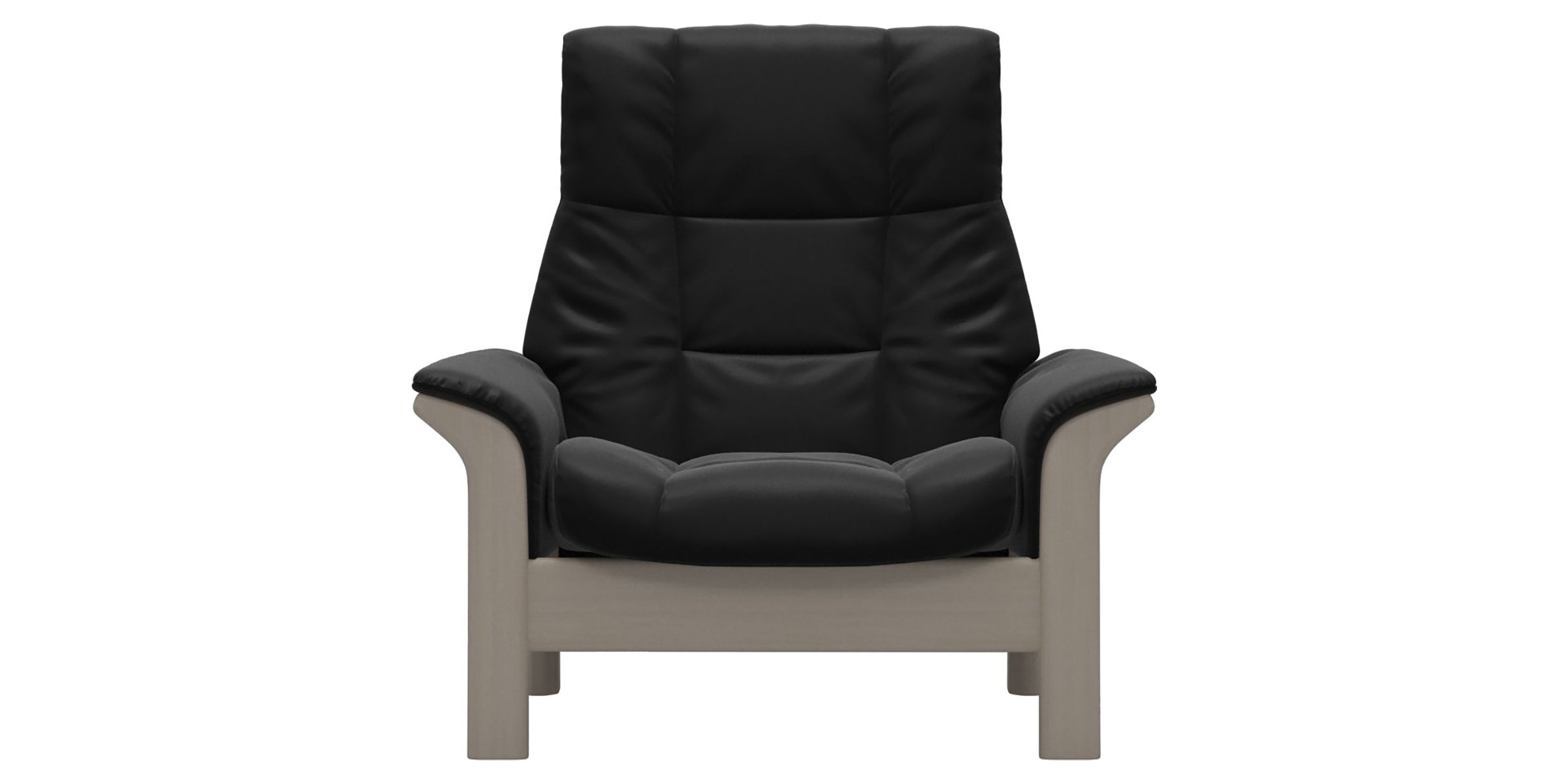 Paloma Leather Black and Whitewash Base | Stressless Buckingham High Back Chair | Valley Ridge Furniture