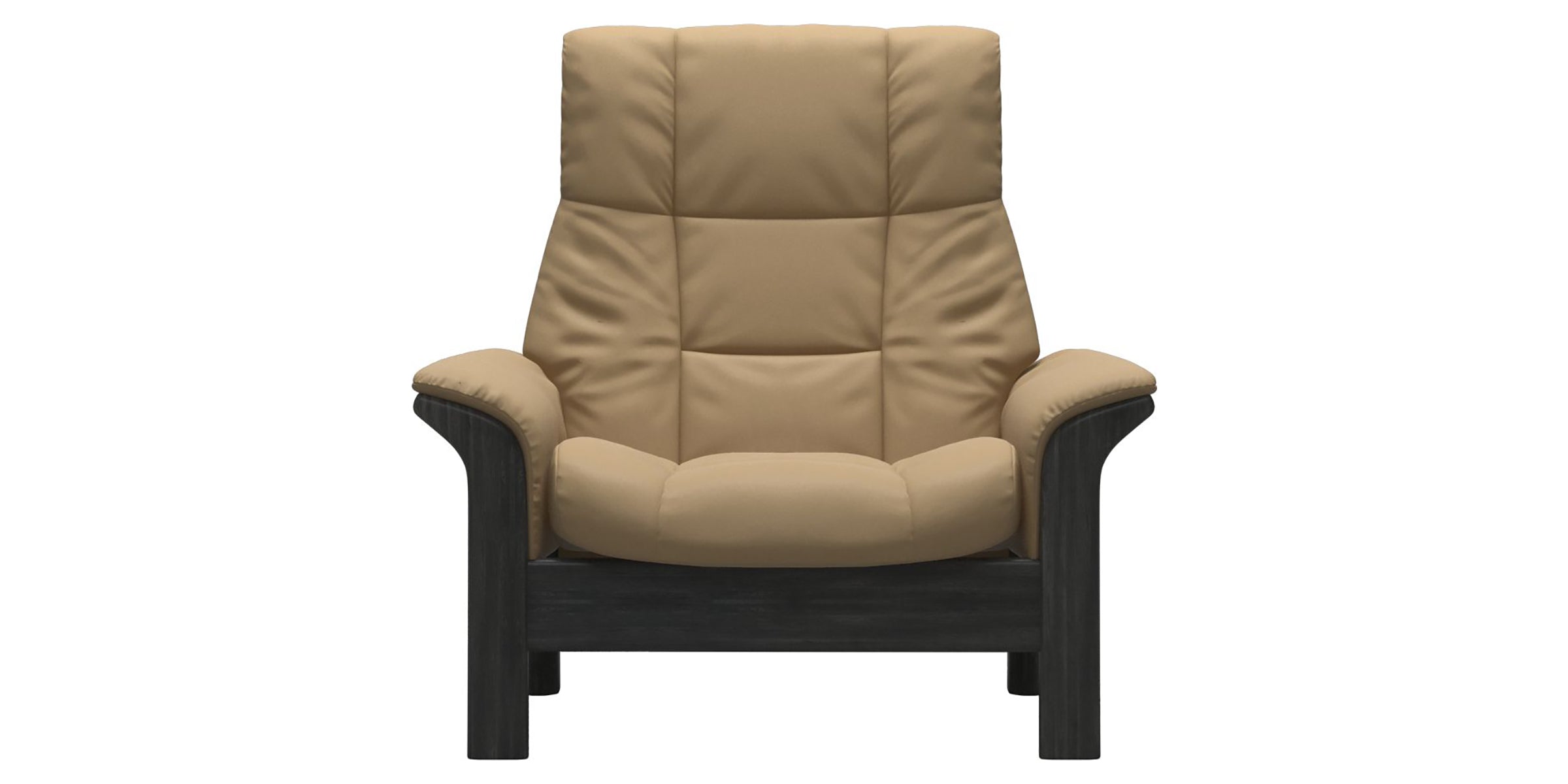 Paloma Leather Sand and Grey Base | Stressless Buckingham High Back Chair | Valley Ridge Furniture