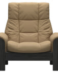 Paloma Leather Sand and Grey Base | Stressless Buckingham High Back Chair | Valley Ridge Furniture