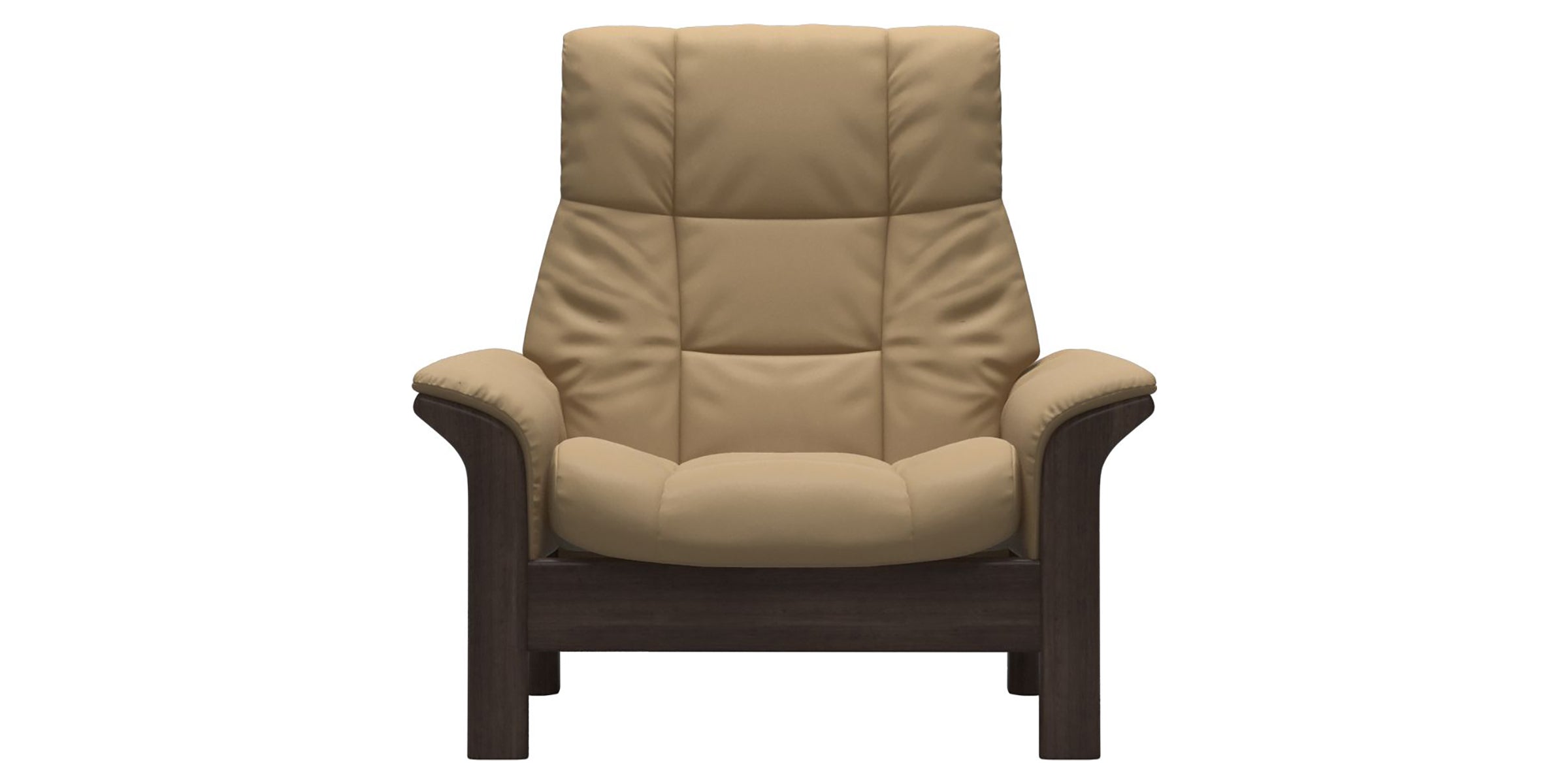 Paloma Leather Sand and Wenge Base | Stressless Buckingham High Back Chair | Valley Ridge Furniture