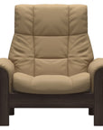 Paloma Leather Sand and Wenge Base | Stressless Buckingham High Back Chair | Valley Ridge Furniture