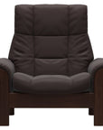 Paloma Leather Chocolate and Brown Base | Stressless Buckingham High Back Chair | Valley Ridge Furniture