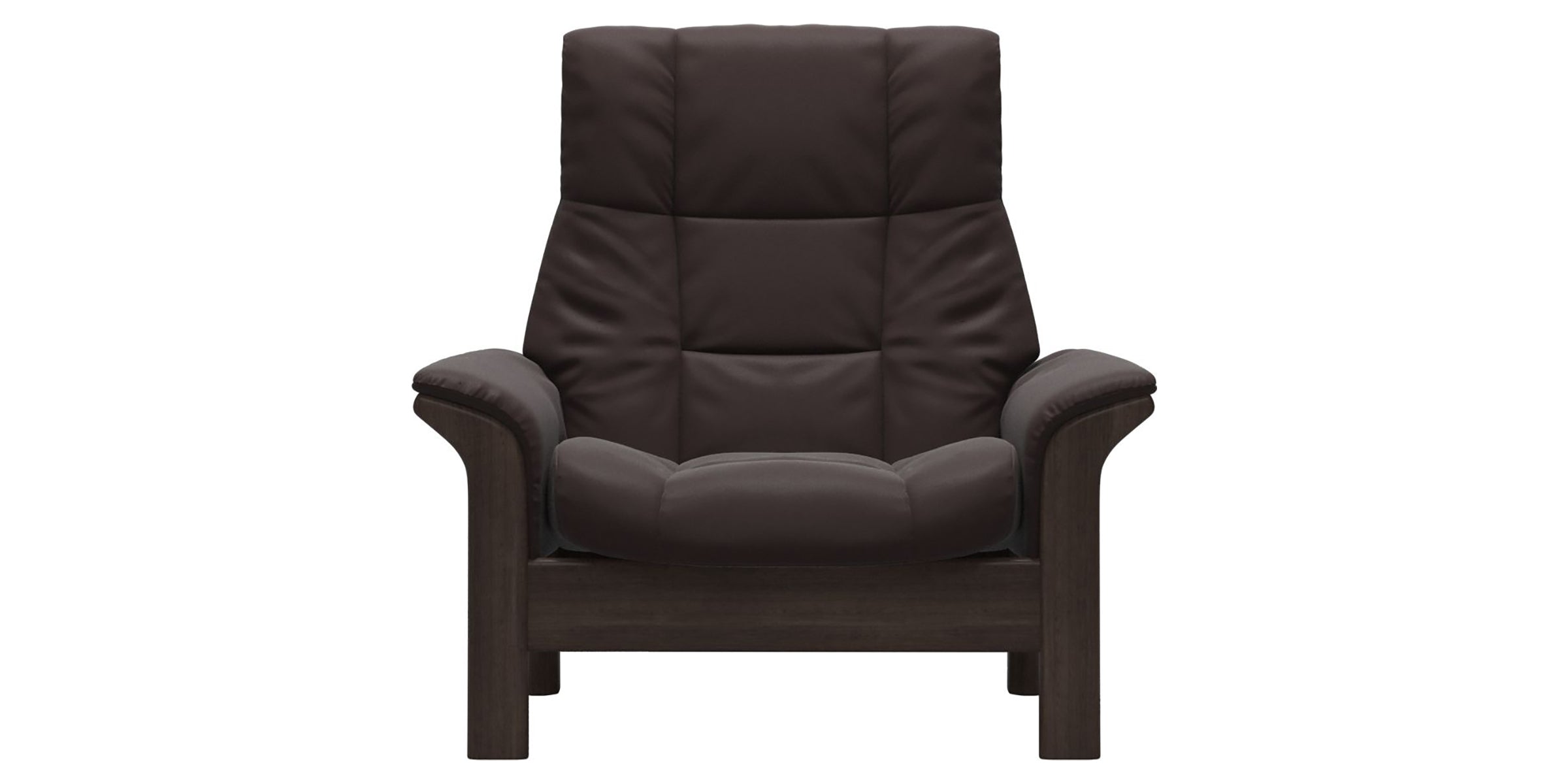 Paloma Leather Chocolate and Wenge Base | Stressless Buckingham High Back Chair | Valley Ridge Furniture