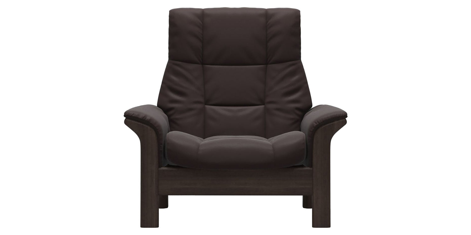 Paloma Leather Chocolate & Wenge Base | Stressless Buckingham High Back Chair | Valley Ridge Furniture