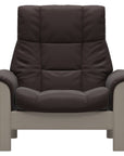 Paloma Leather Chocolate and Whitewash Base | Stressless Buckingham High Back Chair | Valley Ridge Furniture
