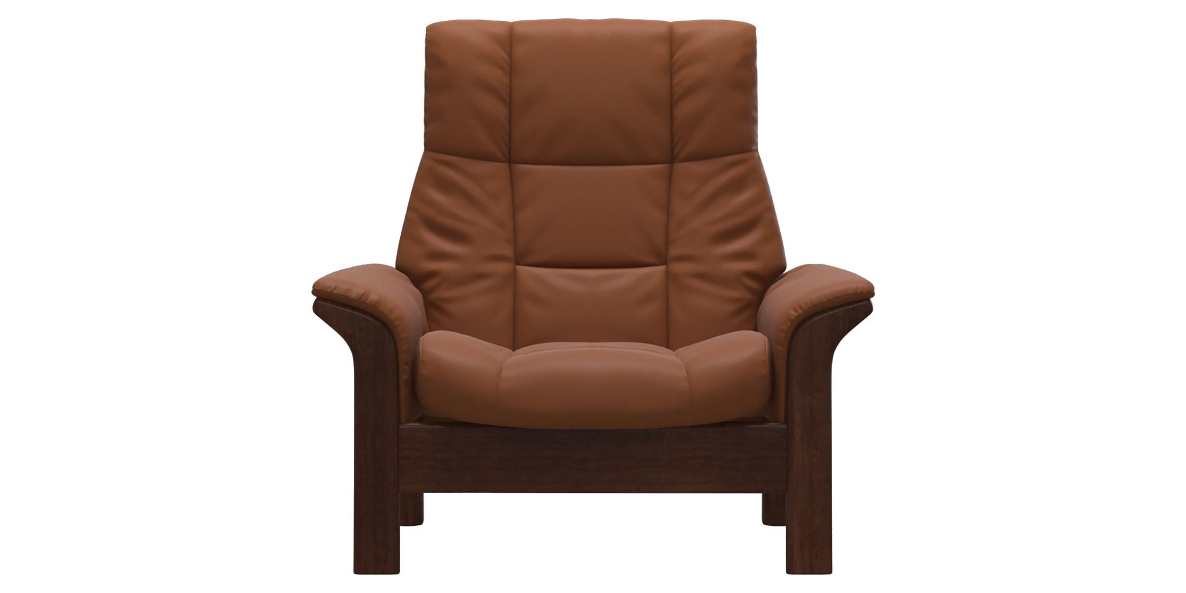 Paloma Leather New Cognac and Brown Base | Stressless Buckingham High Back Chair | Valley Ridge Furniture