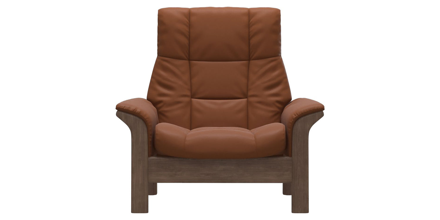 Paloma Leather New Cognac & Walnut Base | Stressless Buckingham High Back Chair | Valley Ridge Furniture