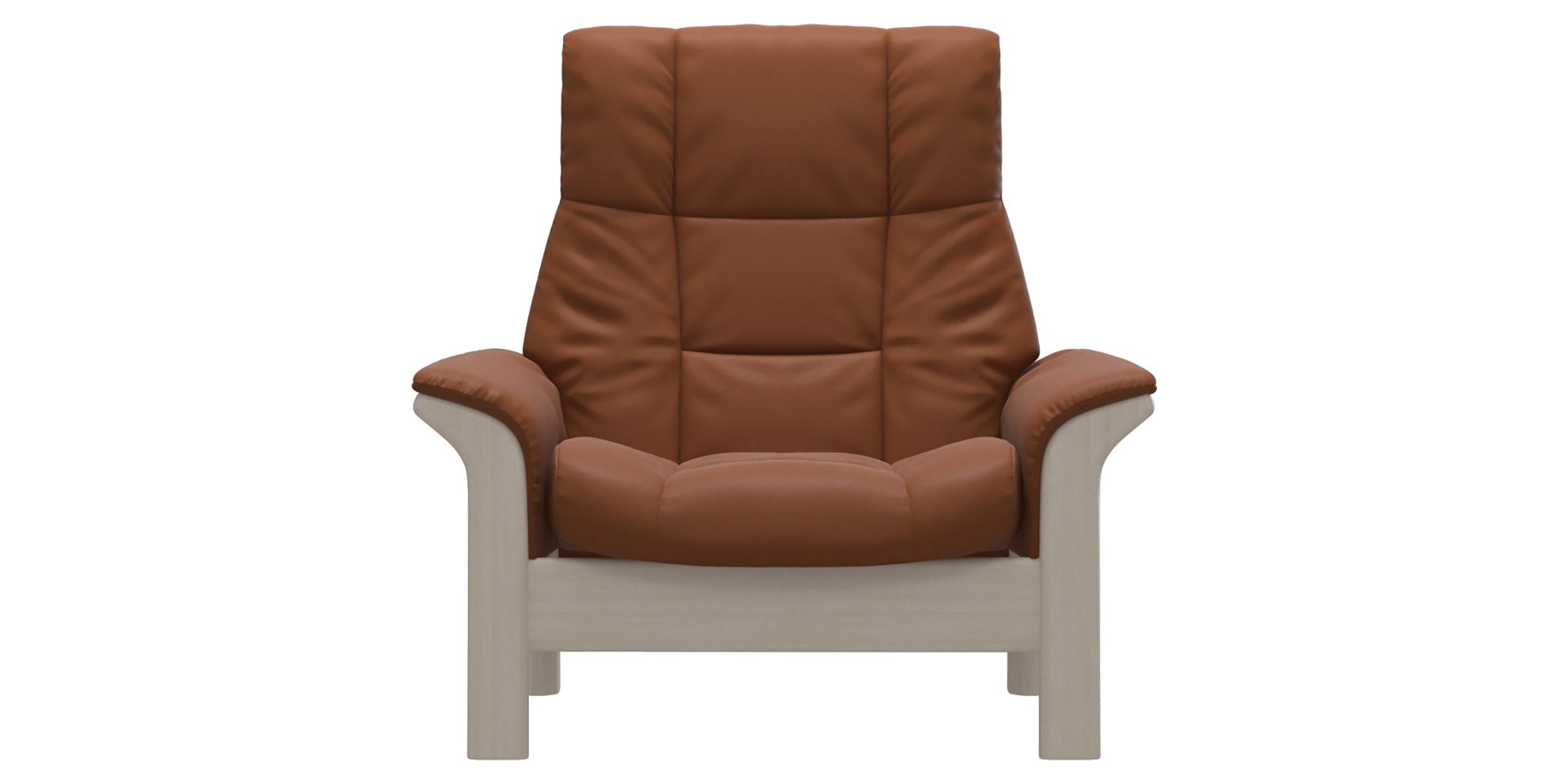 Paloma Leather New Cognac and Whitewash Base | Stressless Buckingham High Back Chair | Valley Ridge Furniture