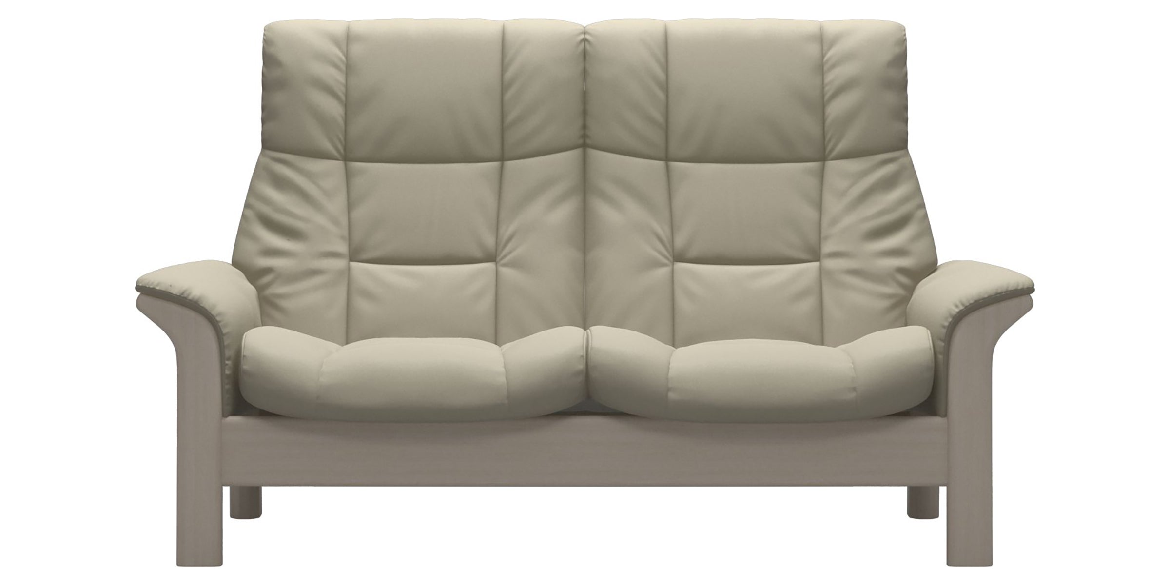 Paloma Leather Light Grey and Whitewash Base | Stressless Buckingham 2-Seater High Back Sofa | Valley Ridge Furniture