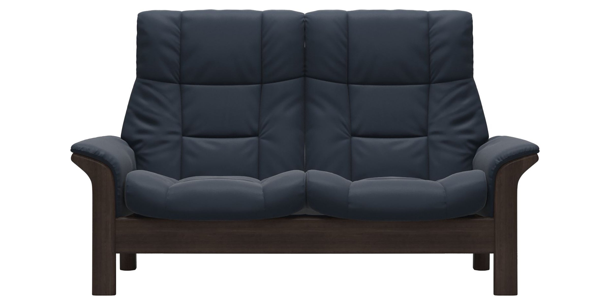 Paloma Leather Oxford Blue and Wenge Base | Stressless Buckingham 2-Seater High Back Sofa | Valley Ridge Furniture