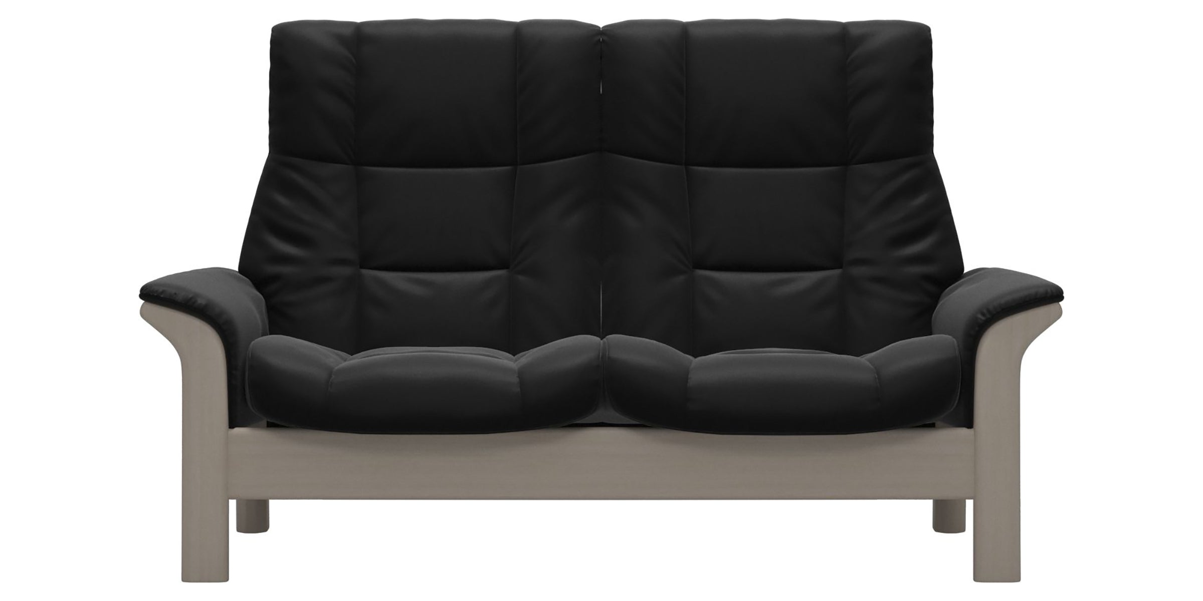Paloma Leather Black and Whitewash Base | Stressless Buckingham 2-Seater High Back Sofa | Valley Ridge Furniture