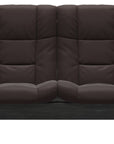 Paloma Leather Chocolate and Grey Base | Stressless Buckingham 2-Seater High Back Sofa | Valley Ridge Furniture