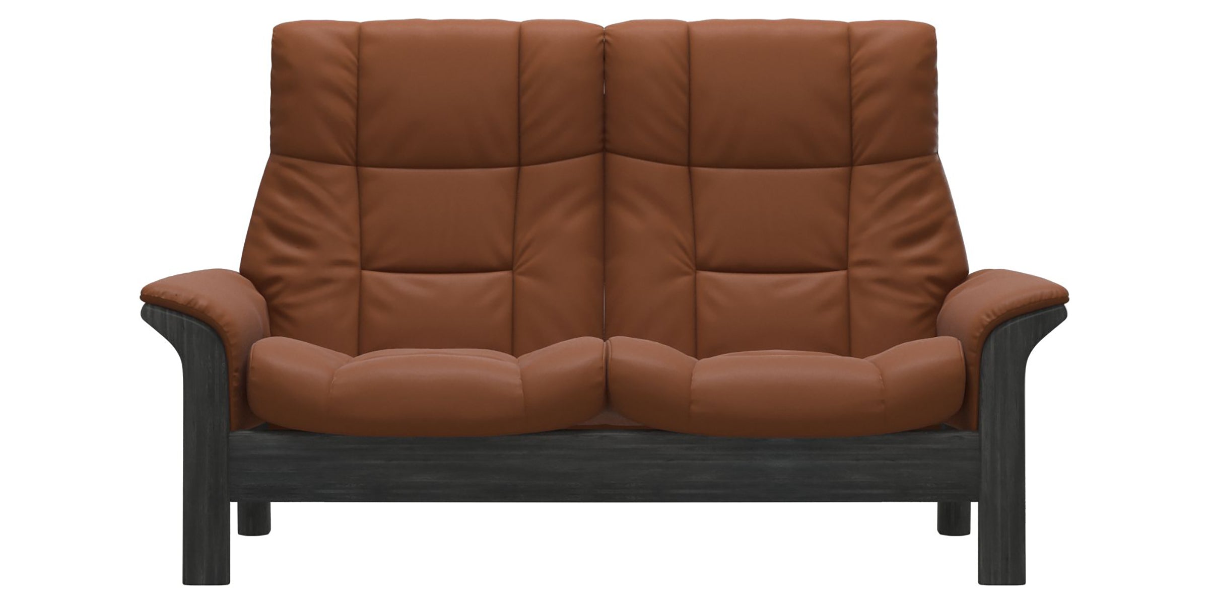 Paloma Leather New Cognac and Grey Base | Stressless Buckingham 2-Seater High Back Sofa | Valley Ridge Furniture