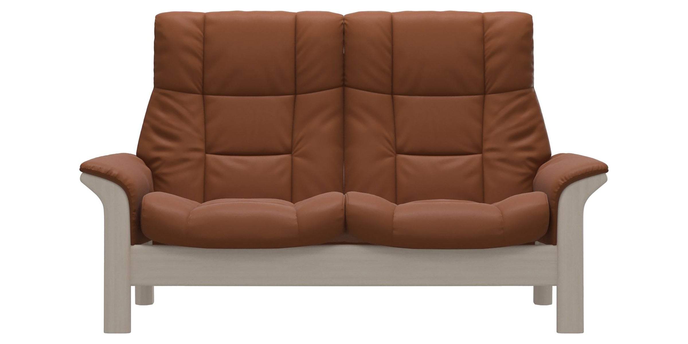 Paloma Leather New Cognac and Whitewash Base | Stressless Buckingham 2-Seater High Back Sofa | Valley Ridge Furniture