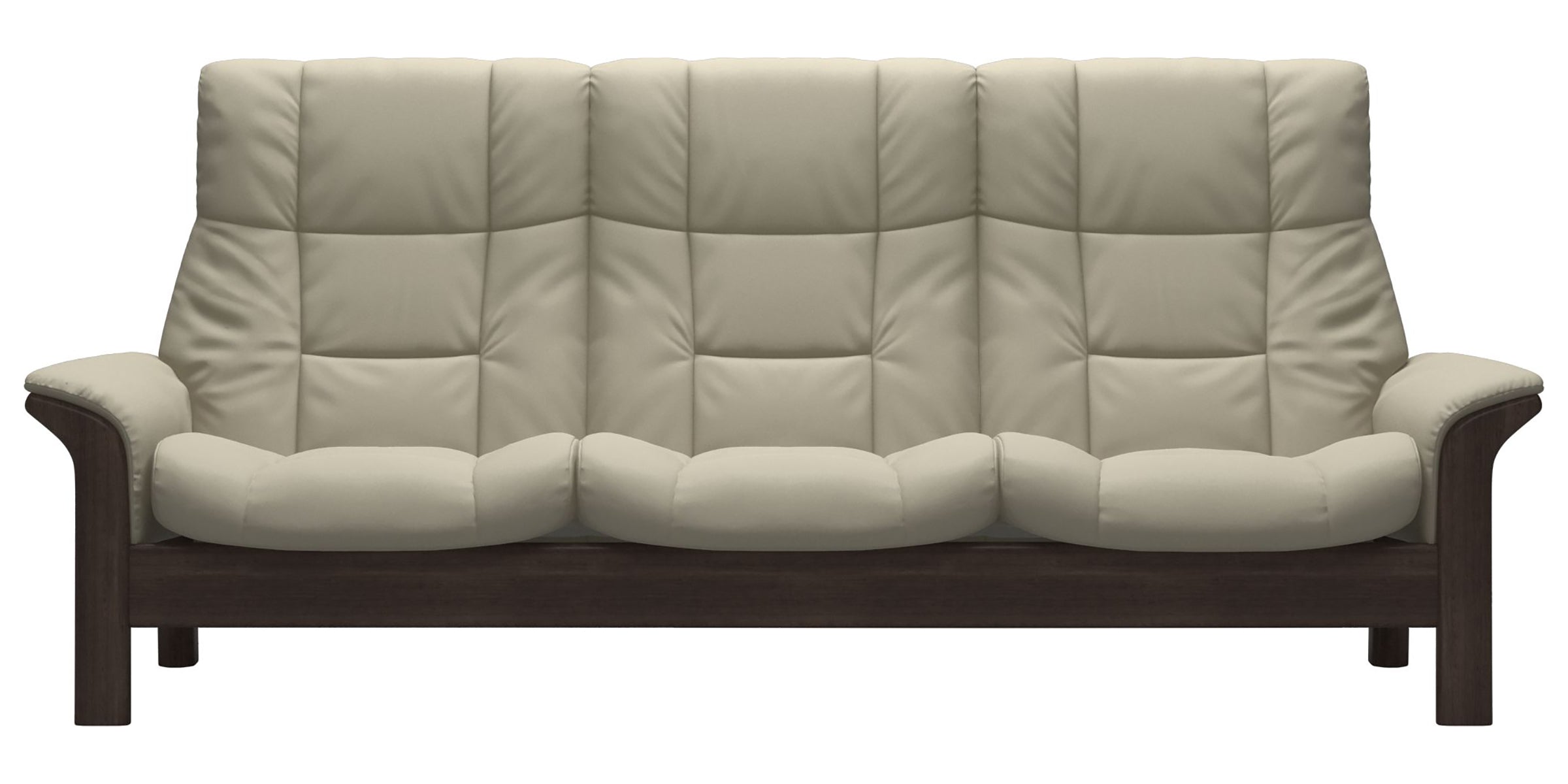 Paloma Leather Light Grey and Wenge Base | Stressless Buckingham 3-Seater High Back Sofa | Valley Ridge Furniture
