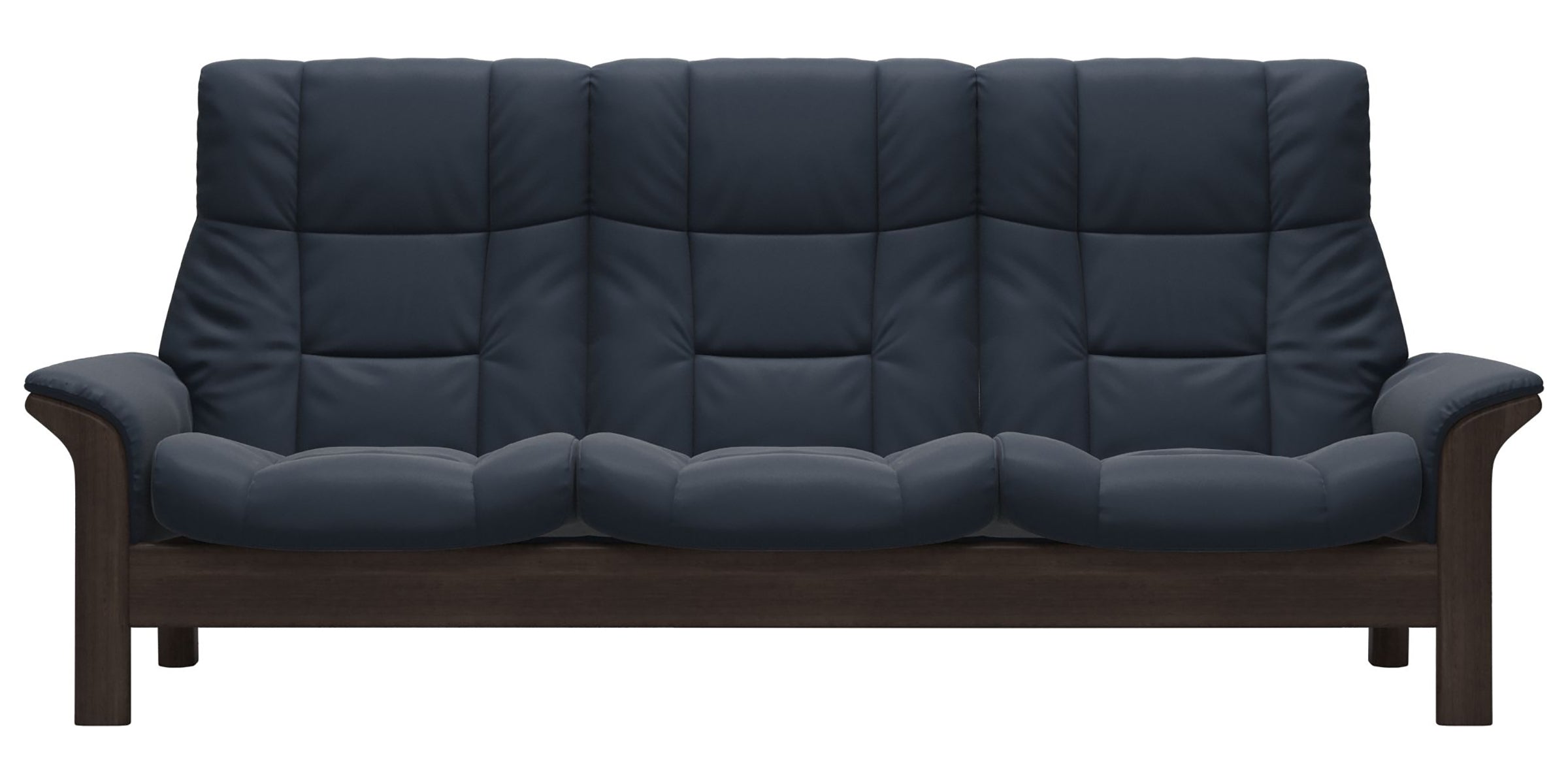 Paloma Leather Oxford Blue and Wenge Base | Stressless Buckingham 3-Seater High Back Sofa | Valley Ridge Furniture