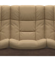 Paloma Leather Sand and Walnut Base | Stressless Buckingham 3-Seater High Back Sofa | Valley Ridge Furniture