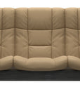 Paloma Leather Sand and Grey Base | Stressless Buckingham 3-Seater High Back Sofa | Valley Ridge Furniture