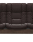 Paloma Leather Chocolate and Walnut Base | Stressless Buckingham 3-Seater High Back Sofa | Valley Ridge Furniture