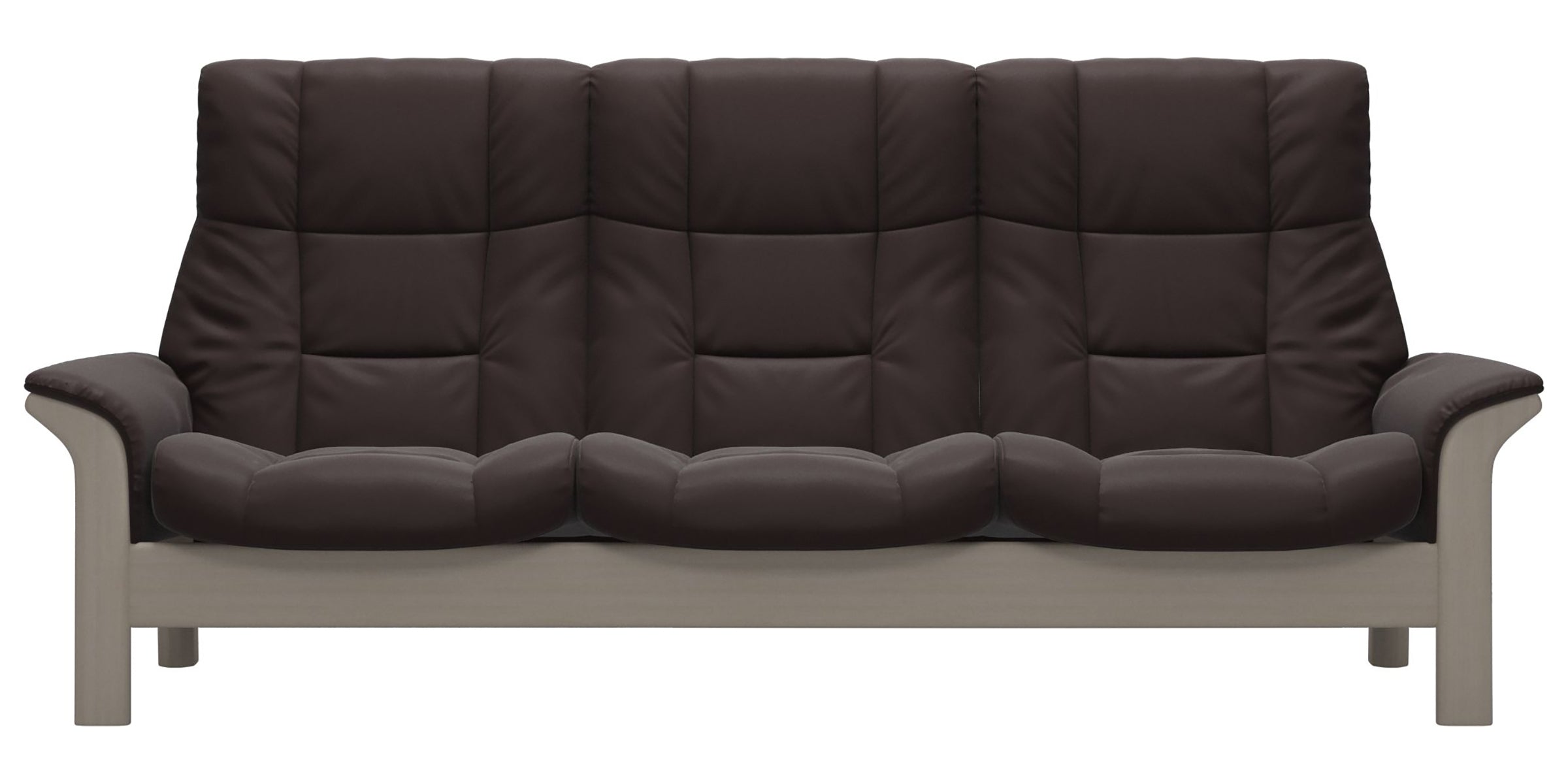 Paloma Leather Chocolate and Whitewash Base | Stressless Buckingham 3-Seater High Back Sofa | Valley Ridge Furniture