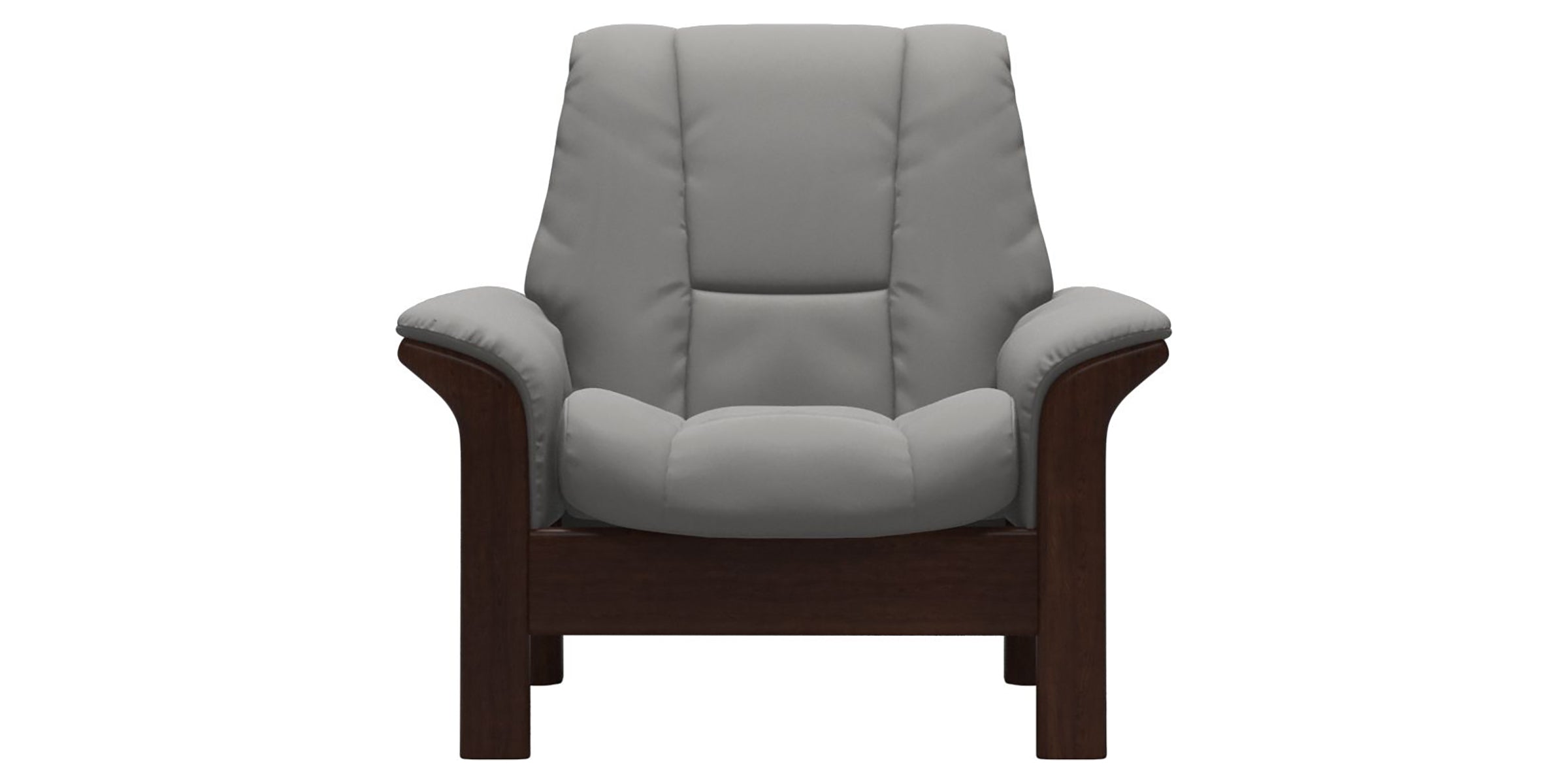 Paloma Leather Silver Grey and Brown Base | Stressless Windsor Low Back Chair | Valley Ridge Furniture
