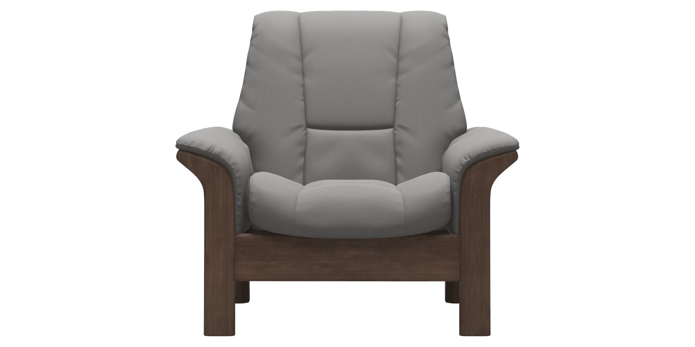 Paloma Leather Silver Grey and Walnut Base | Stressless Windsor Low Back Chair | Valley Ridge Furniture