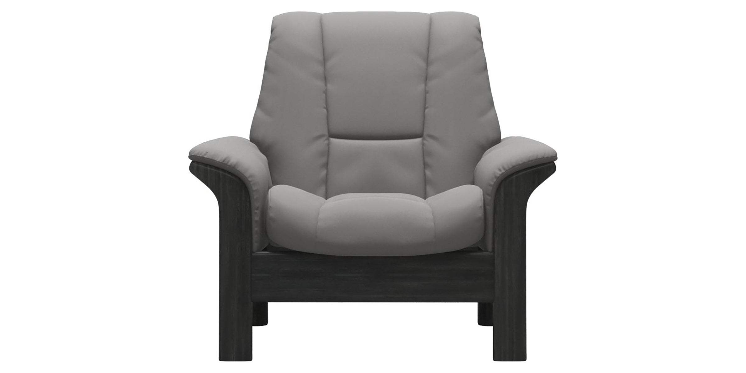 Paloma Leather Silver Grey and Grey Base | Stressless Windsor Low Back Chair | Valley Ridge Furniture