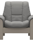 Paloma Leather Silver Grey and Whitewash Base | Stressless Windsor Low Back Chair | Valley Ridge Furniture