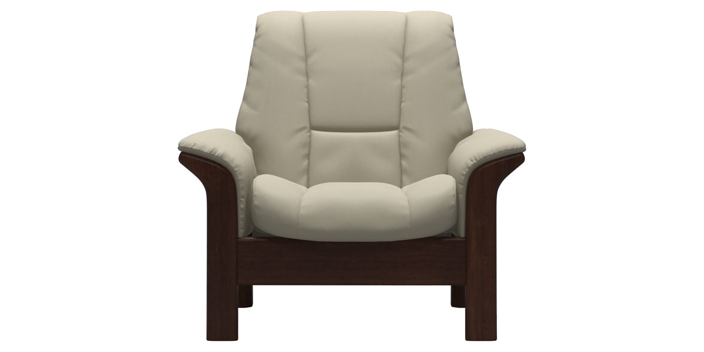 Paloma Leather Light Grey and Brown Base | Stressless Windsor Low Back Chair | Valley Ridge Furniture