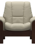 Paloma Leather Light Grey and Brown Base | Stressless Windsor Low Back Chair | Valley Ridge Furniture