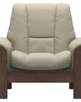 Paloma Leather Light Grey and Walnut Base | Stressless Windsor Low Back Chair | Valley Ridge Furniture