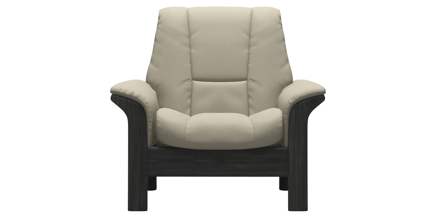 Paloma Leather Light Grey & Grey Base | Stressless Windsor Low Back Chair | Valley Ridge Furniture