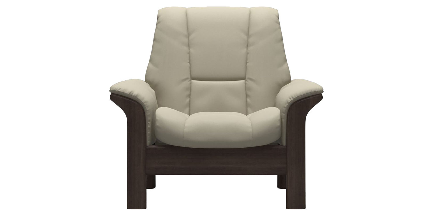 Paloma Leather Light Grey & Wenge Base | Stressless Windsor Low Back Chair | Valley Ridge Furniture